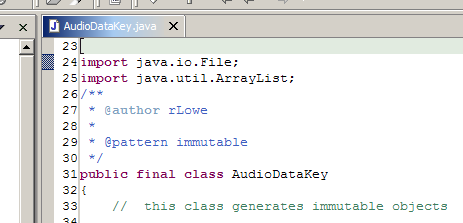 Example of a pattern-enforcing Javadoc comment